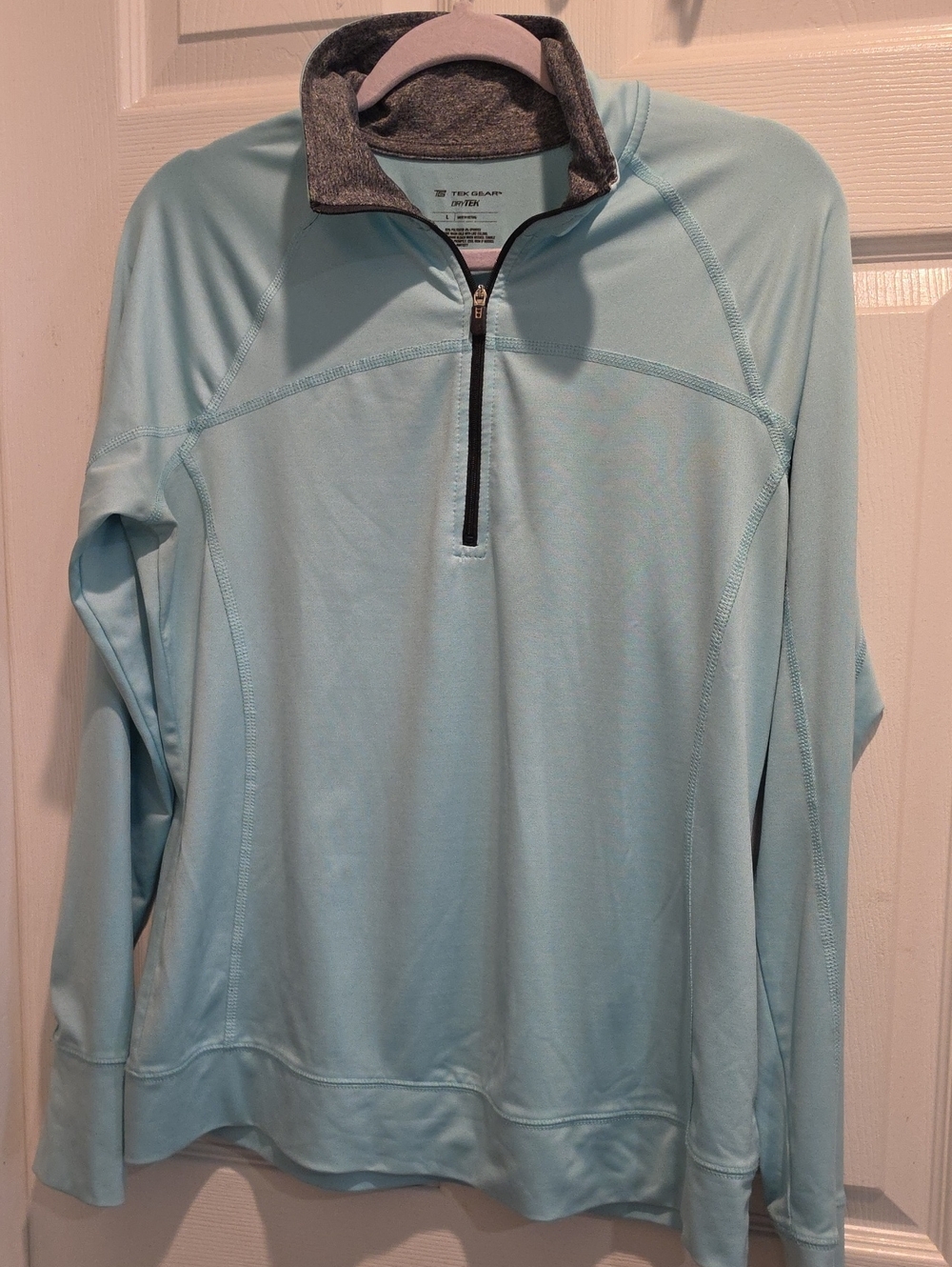 tek gear Light Blue Quarter-Zip Pullover with Gray Collar